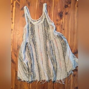 We The Free Striped Mini Dress - Cream, Black, Orange